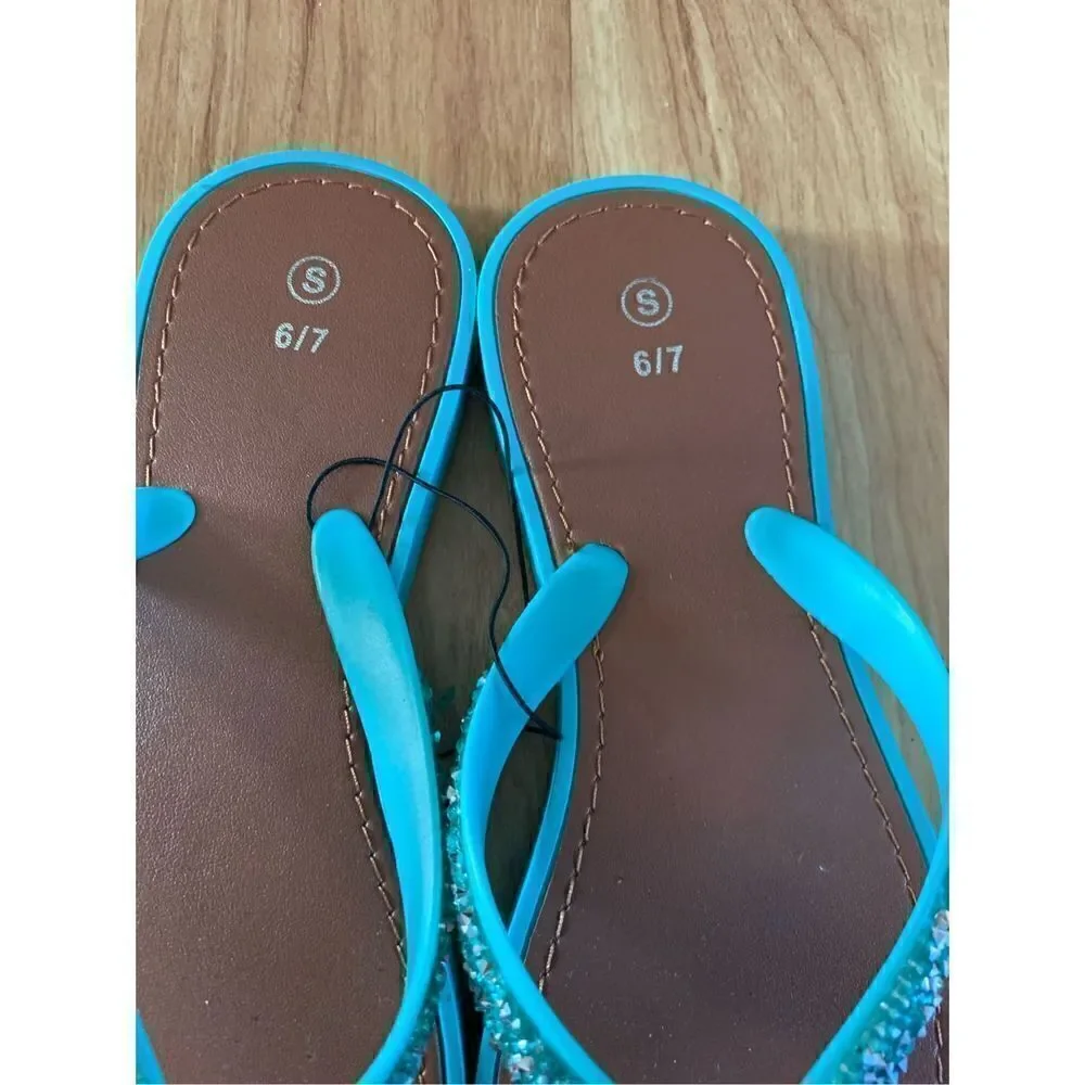 Blue spackly slippers